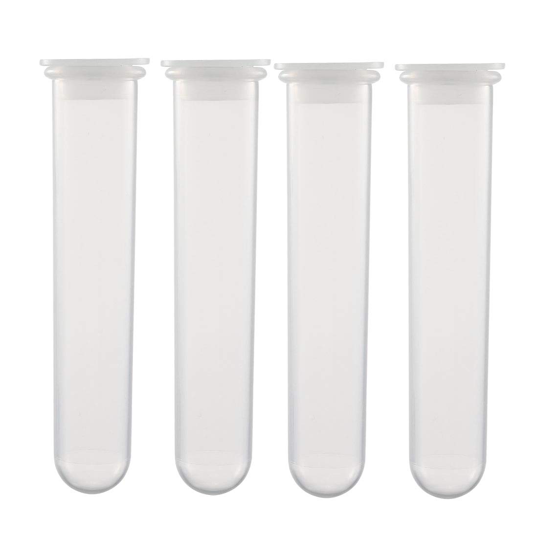 sourcing map 10 Pcs 20ml Plastic Centrifuge Tubes with Snap Cap, Polypropylene Graduated Micro Centrifuge Tube, Round Bottom, Clear, Storage Container for beads Sample Laboratory