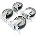 Industrial Grade 5 Inches Caster Wheels Heavy Duty Set of 4, All Swivel, Half with Rear Brakes