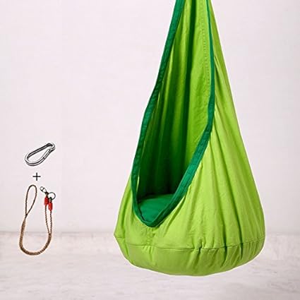 Gmintor Kid Hammock Cocoon Baby Pod Swing Child Hanging Seat Chair Cotton Fabric+PVC Inflatable Cushion