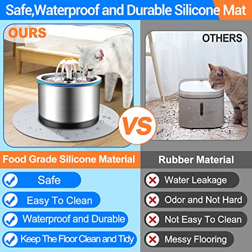 Cat Water Fountain Stainless Steel 84oz/2.5L Pet Water Fountain for