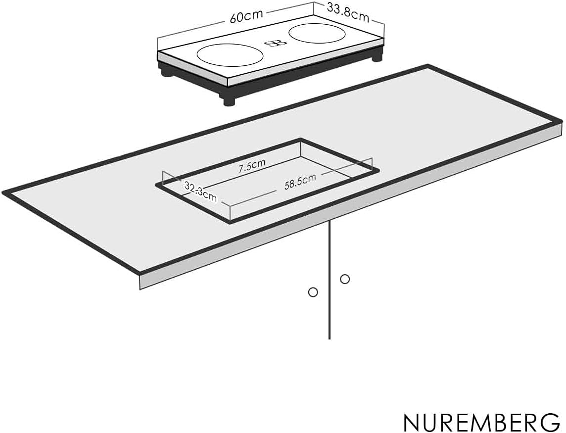 Schönes Bauen Nuremberg 1600W Induction Cooktop Built-In or Portable Double Induction Burner Plate. 120V Electric Stove For Cooking 27 inches: Kitchen & Dining