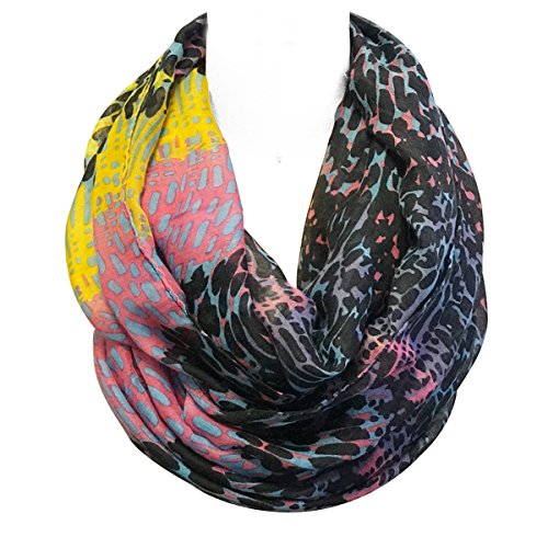 Wrapables Lightweight Voile Infinity Scarf, Black Rain