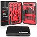 Hunwoo Professional Manicure Set, Nail Clippers Set 18 in 1 Grooming Kit Stainless Steel Nail Scissors Nail Cutter Pedicure Set Great Gift for Men & Women