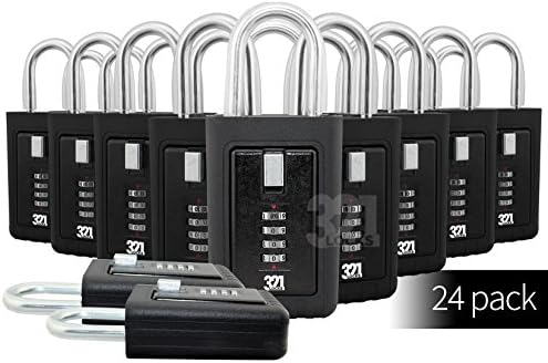 REALTOR KEY LOCK BOX Safe Vault With Combination 4 Pin Lock - Portable Realtor Mount Keys Outdoor Master Store keys 321 Locks - Door Handle or Chain Link Fence Mount - Heavy Duty Slimline Storage