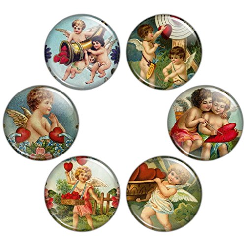 Button Bistro Women's Cupid 1.25 inch (32 mm) Pinback Button Set #2 Badges Pins