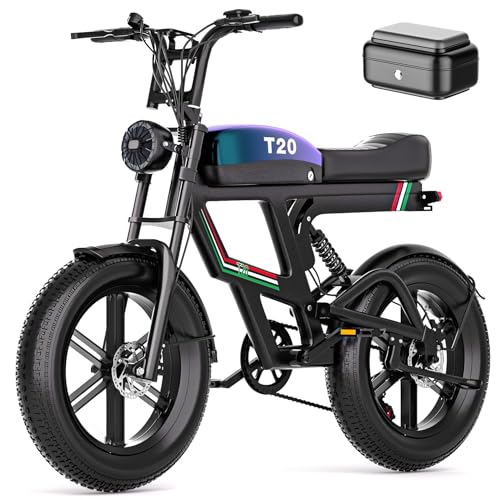 Electric Bike for Adults, 2500W Peak Electric Dirt Bike for Adults, Up to 53 KM/H & 160KM, 20" Fat Tire Off-Road Ebike, 1440Wh Removable Battery, Storage Box, NFC Unlock 7-Speed Full Suspension