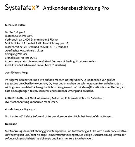 Systafex® 10kg Eimer Antikondensbeschichtung Kondenswasserstop gegen Kondenswasser Schwitzwasser bei Profilblech zum… – Bild 3