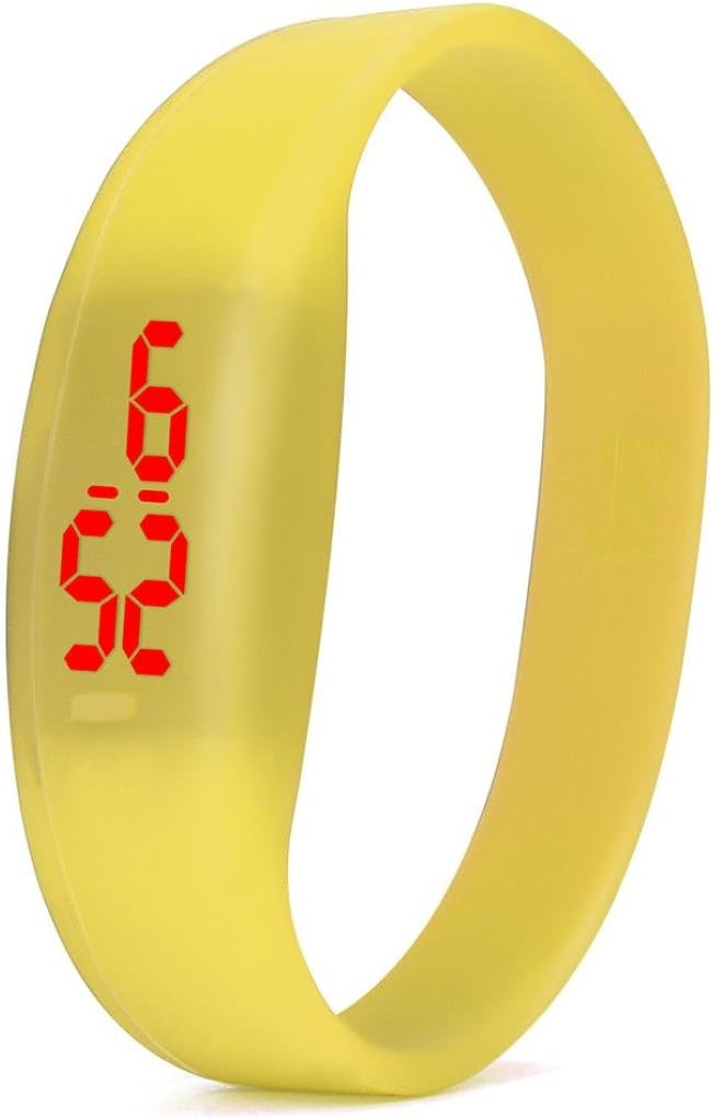 Kolylong Sports Digital Watch, Unisex Boy Girl Sports Silicone Digital LED Bracelet Wrist Watch for Students Men Women