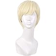 MapofBeauty 10 Inch/25cm Fashion Men Short Curly Hair Cosplay Wig (Light Blonde)