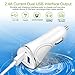 Car Charger 2.4A/12W,2 USB Smart Port Charger with Braided Charging Cable Compatible for iPhone X/8/8 Plus/7/7 Plus/6S/6S Plus/5S/5C/SE/iPad ... (White)