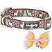 Blueberry Pet 4 Patterns Christmas Moments of Peace Happy Reindeer Designer Adjustable Bowtie Dog Collar, Medium, Neck 14.5
