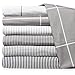 Queen Sheets Window Pane Gray - 6 Piece 1500 Supreme Collection Fine Brushed Microfiber Deep Pocket Queen Sheet Set Bedding - 2 Extra Pillow Cases, Great Value, Queen, Window Pane Gray