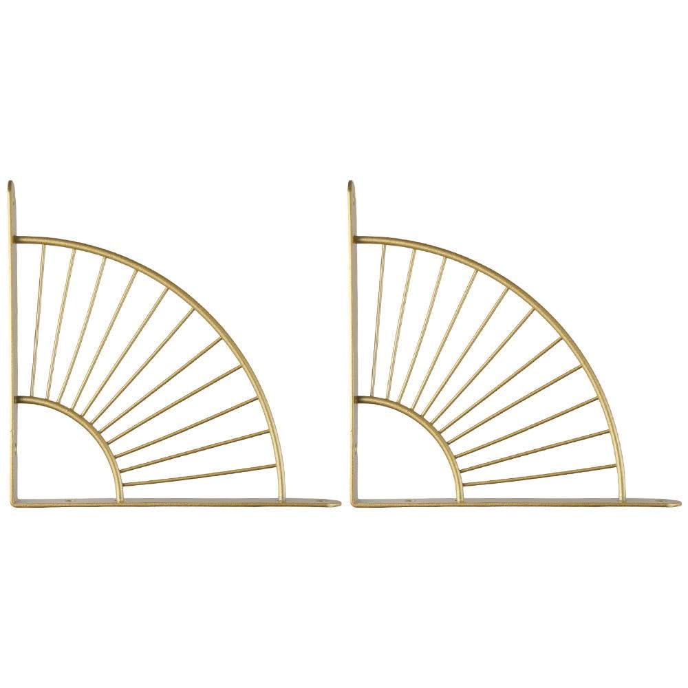 Upluckey 2 Pack Gold Shelf Brackets Wall Mounted L Bracket 8 inch Triangle Shelving Support Wall Decor Corner Brackets with Screws