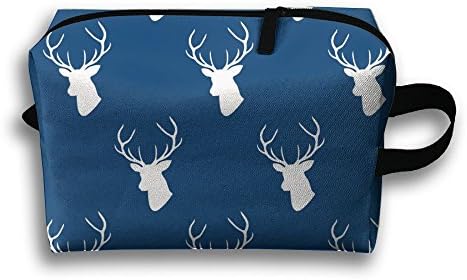 Unique Design Navy Woodland Receive Bag Hand Cosmetic Bag Makeup Bag Sewing Kit Medicine Bag 600D Plain Oxford Cloth Length 25.5 Width 12.5 Height 16cm.