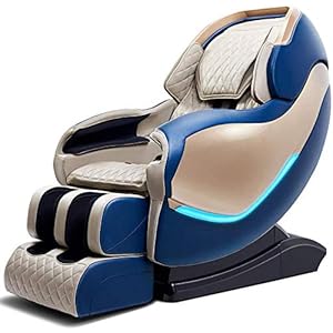 SISHUINIANHUA 130Cm Electric Massage Chairs SL Rail Home Full Body Automatic Kneading 3D Manipulator Space Capsule Massager,Blue