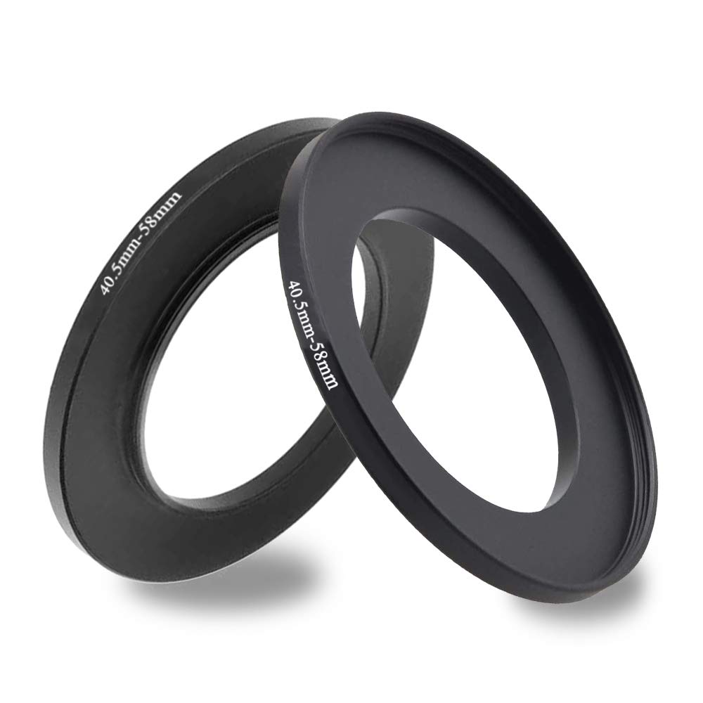 40.5mm-58mm Step Up Ring(40.5mm Lens to 58mm Filter, Hood,Lens Converter and Other Accessories) (2 Packs), Fire Rock 40.5-58 Aerometal Camera Lens Filter Adapter Ring