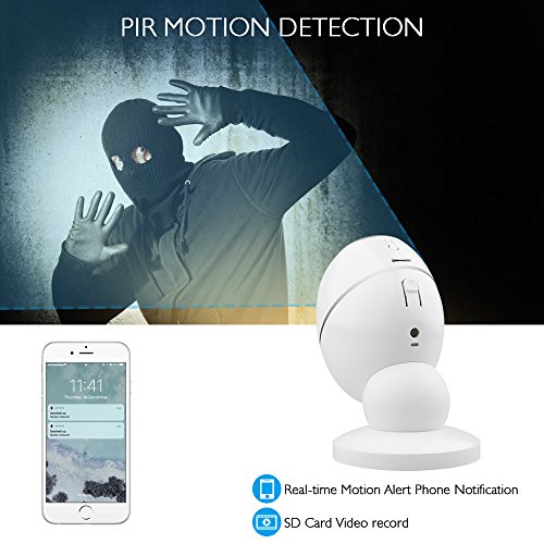 AKASO Hawkeye 1 Wire-Free Security Camera,720P HD Rechargeable Wireless WiFi IP Camera,Two-Way Audio,Night Vision,PIR Motion Detection, Indoor Baby/Office/Home Surveillance