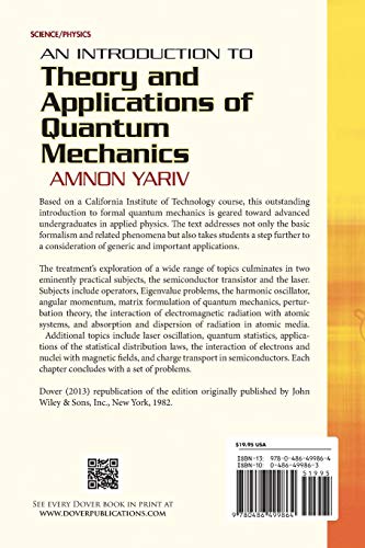 image for An Introduction to Theory and Applications of Quantum Mechanics (Dover