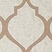 jinchan Linen Curtains for Living Room, Moroccan Tile Printed Curtains 84 Inch Length for Bedroom, Lattice Light Filtering Drapes, Grommet Top Window Treatments, Taupe on Beige, 2 Panels Set