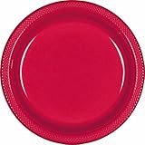 Apple Red Plastic Dessert Plates (20ct)