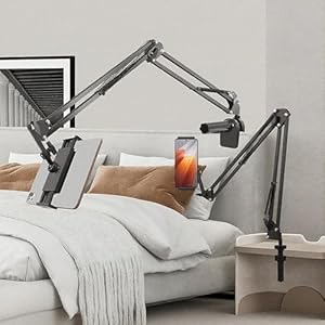 タブレット スタンド スマホスタンド ベッドサイド取付可能 卓上 アーム 360回転