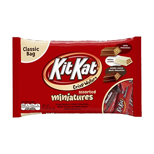KIT KAT Assorted Chocolate Candy Bars (White, Milk, Dark), Miniatures, 11 Ounce (Pack of 4)