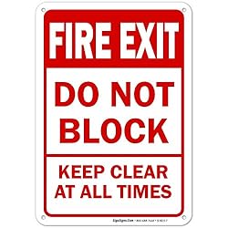 Fire Exit Sign, Do Not Block Keep Clear at All