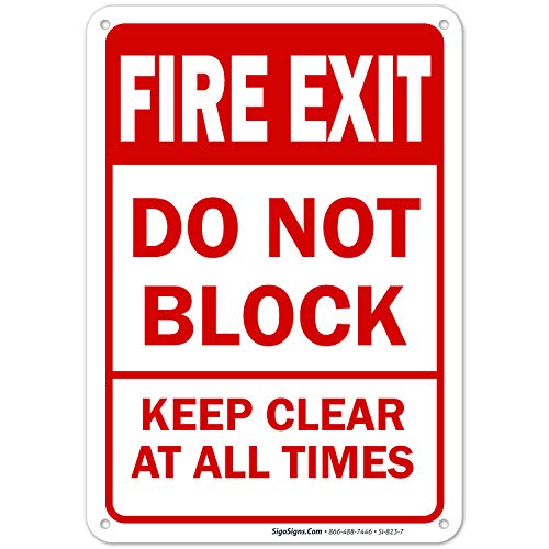 Fire Exit Sign, Do Not Block Keep Clear at All