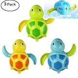 WedFeir 3pcs Bath Swimming Turtle Toy for Baby Toddler, Wind Up Chain Bathing Water Toy, Swimming Tub Bathtub Pool Cute Swimming Turtle Toys for Boys Girls.
