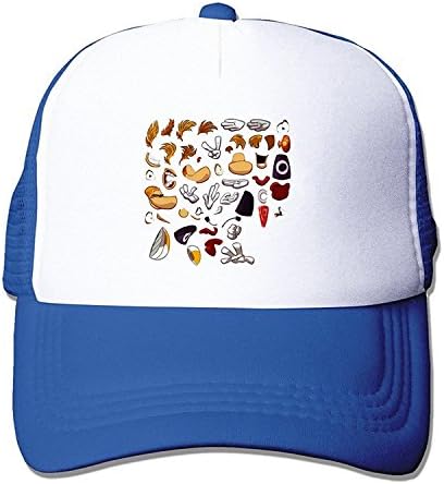 LIANBANG RAYMAN ORIGIN SEXE Adjustable Printing Mesh Cap Unisex Adult Sun Visor Baseball Mesh Hat - Blue