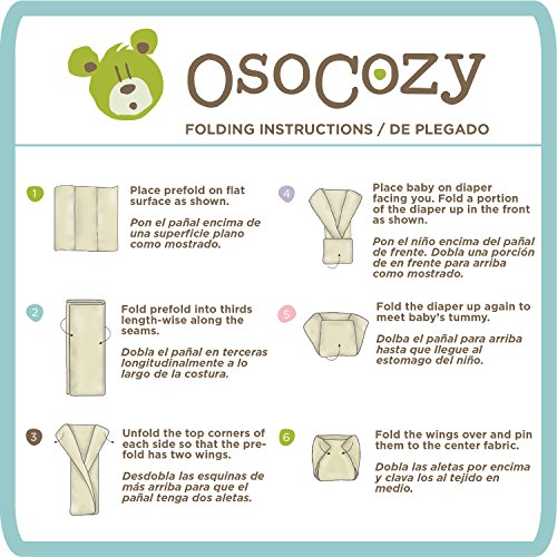 OsoCozy - Indian Cotton - Prefold Cloth Diapers Medium 4x6x4