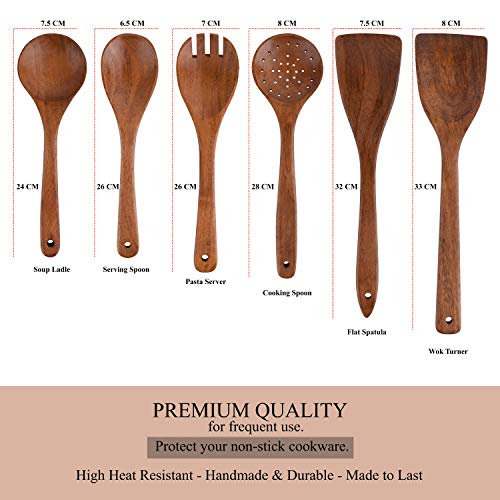 Wooden Utensils Wooden Spoons and Spatulas For Nonstick Pans Kitchen