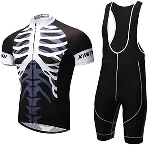 ZCFX,Outdoor sports short-sleeved Jersey,Spring and summer short-sleeved shirt + bib shorts,Moisture absorption,Perspiration,Quick-drying,Cycling suit