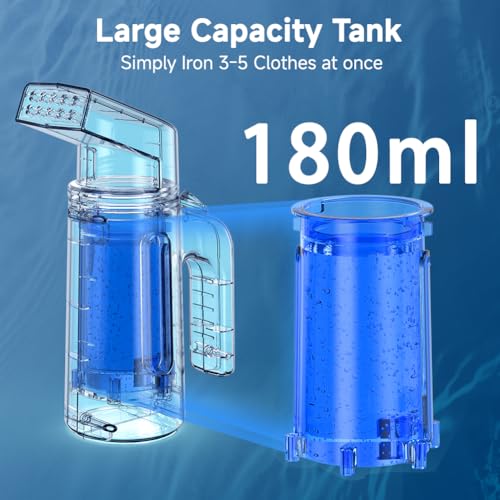 Blesgam Steamer for Clothes 700W, Double Row Steam Clothes Steamer, 180ML Large Capacity Water Tank, 40S Fast Heat-up Garment steamer for Home and Office(GY168)