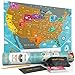 Newverest Scratch Off Map of The USA - for Kids & Adults, Premium Travel Map Poster Fits 24 x 17 inches Frame - with 50 Animal Cards, Scratch Tools, Storage Bag & Gift Tube