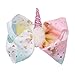 Oaoleer 4pcs 8 inch Unicorn Large Hair Bows with Alligator Clip Hair Grips Gift for Girls Toddles (4pcs Unicorn Hair Bows)