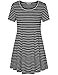 Timeson Women's Basic Round Neck Short Sleeve Striped Loose T-shirt Dress