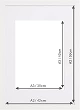 Fabian Clarke London Modern White A2 Picture Frame with A3 White Mount view 2