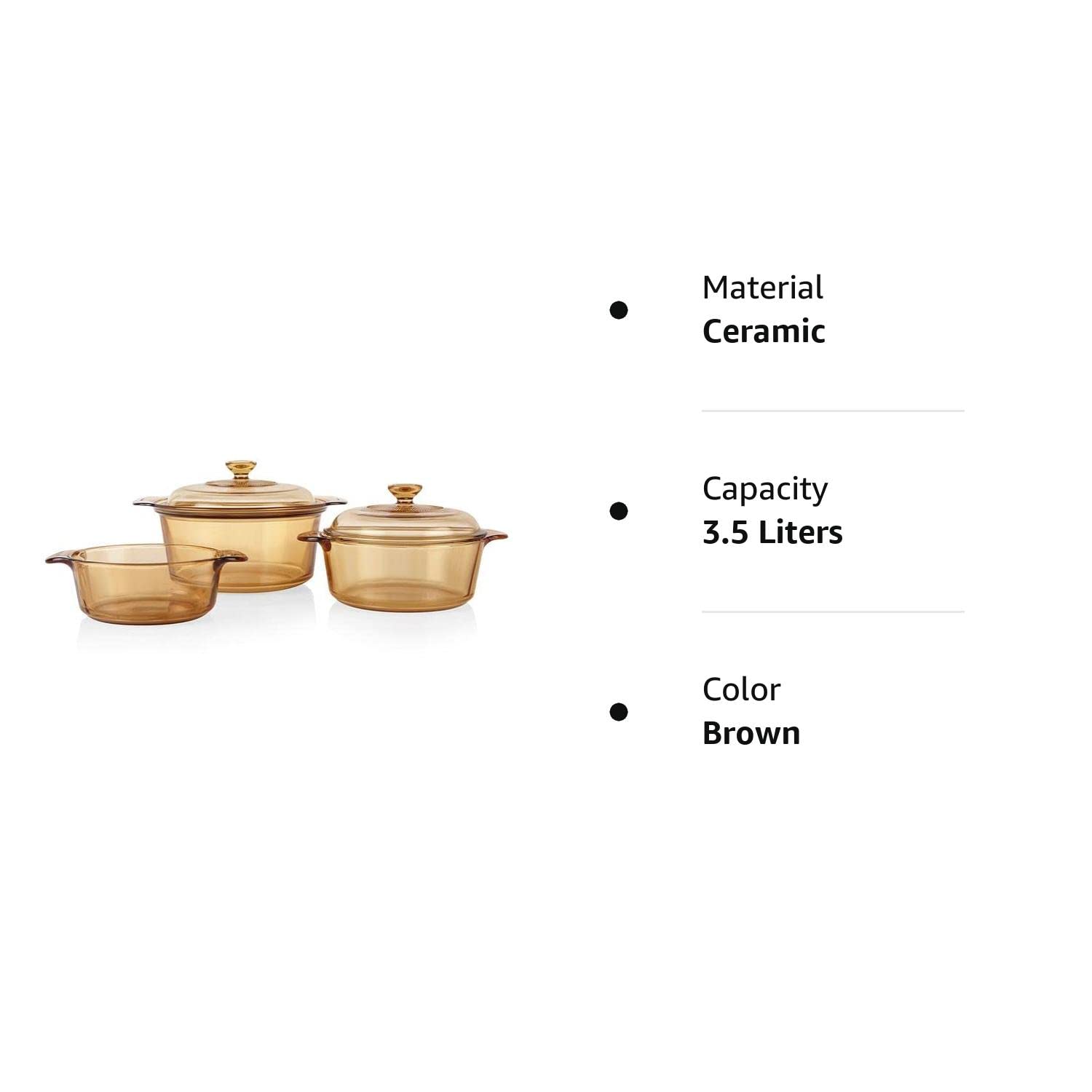 Visions® 5piece Dutch Oven Cookware Set with 3.5liter