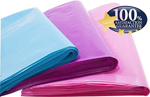 150 Premium 12"X15" Glossy Merchandise Bags EXTRA THICK 2 Mil, Retail Shopping Bags with Handle, Gift Bags, Best Colors-Purple, Pink and Teal. Environmentally Responsible 100% Recyclable. Shumni