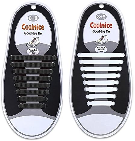 No Tie Shoelaces for Kids and Adults,Elastic Shoelaces for Sneakers,Lazy Tieless Silicone Rubber Sneakers Shoelaces,Waterproof/Durable,Easy to Install/Off(2 Pairs)