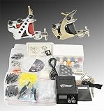 Complete Tattoo Kit 2 Tattoo Machine Kit With Power Supply And Tattoo Needles By Fancierstudio A04 by eyepower