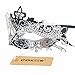 Coxeer Pretty Elegant Lady Masquerade Halloween Mardi Gras Party Mask (Black & Silver)