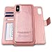 AMOVO [Upgraded] Case for iPhone Xs Max [2 in 1] iPhone Xs Max Wallet Case Detachable [Wireless Charging] [Vegan Leather] iPhone Xs Max Flip Case with Gift Box Package (XSMAX (6.5'') Rosegold)