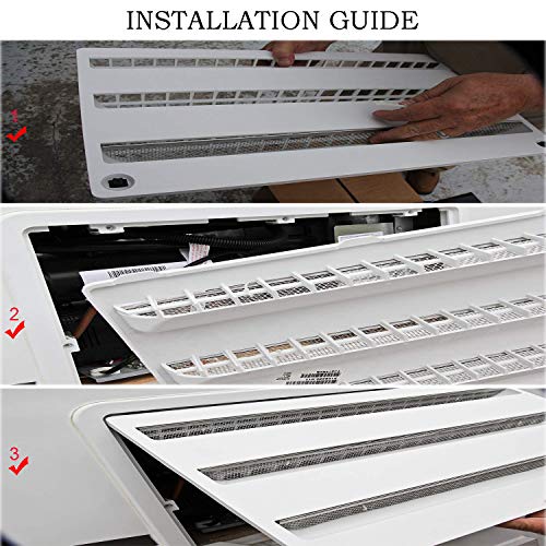 RV Furnaces Bug Screen, Heavy Stainless Steel Mesh Flying Insect Screen with Installation Tool, 8.1" x 1.5" & 2.8'' x 1.3'' & 8.5" x 6" x 1.3" & 4.5'' x 4.5'' x 1.3'' RV Heater Vent Screen (7 Packs)
