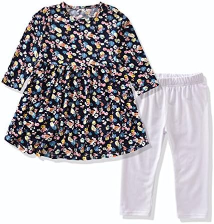 FERENYI Baby Girls Clothes Suit Cartoon Girl Long-Sleeved Dress with Pants Sets
