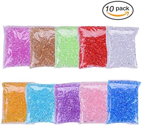 eborder 14 Ounces Fishbowl Slime Beads Plastic Fish Bowl Slime Beads Acrylic Vase Filler Beads for Homemade Slime, Crunchy Slime, DIY Arts Crafts, Christmas Decoration, 10 Colors
