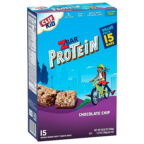 ZBAR PROTEIN – CHOCOLATE CHIP – CRISPY SNACK BARS – MADE WITH ORGANIC OATS – NON-GMO – 5G PROTEIN – GLUTEN FREE PROTEIN BARS (15 PACK)