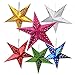Auony 6 Pack Paper Star Lantern Lampshade, 3D Paper Star Pentagram Lampshade for Christmas Xmas Wedding Party Home Hanging Decorations