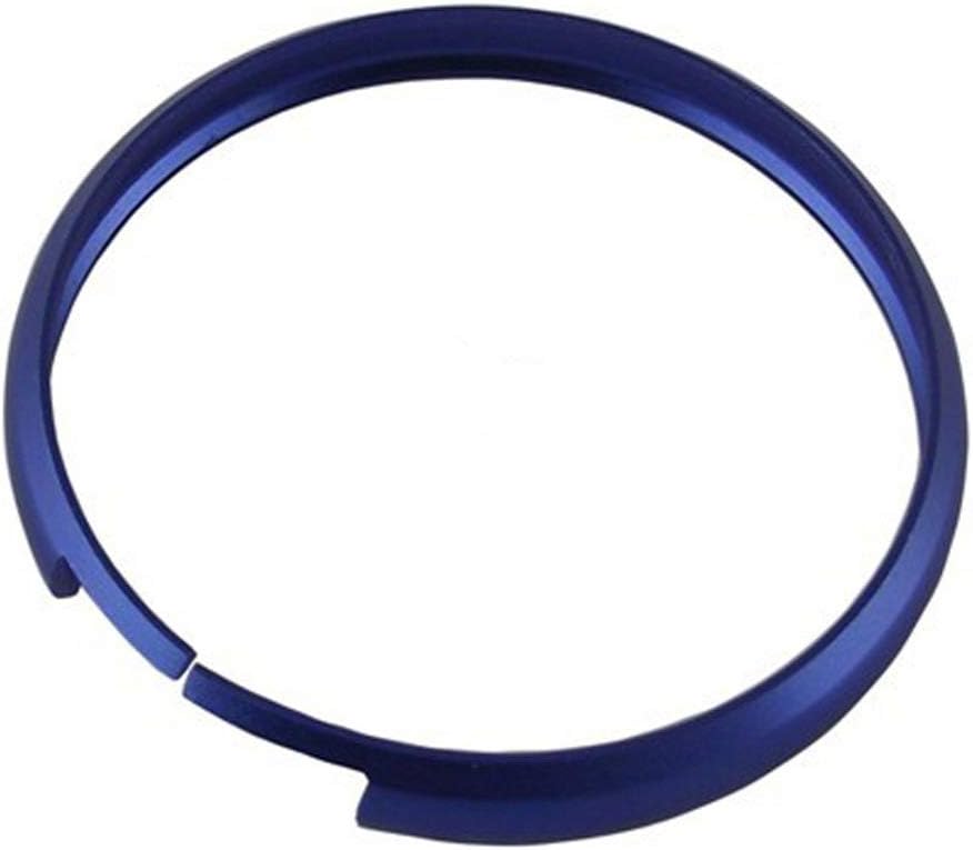 WKBY Fashion Aluminum Alloy Key Fob Ring Rim Trim Chain Compatible With Mini Cooper E60 E39 E36 E30 X5 R56 Decorative Circle Black (Blue)